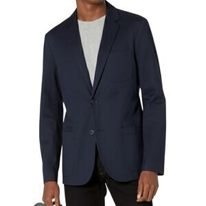 Goodthreads Mens Navy Twill Sport Coat Sz L Cotton Linen Chore Jacket Minimalist